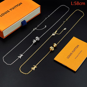 Louis Vuitton LV micro logo detail letter necklace-3913